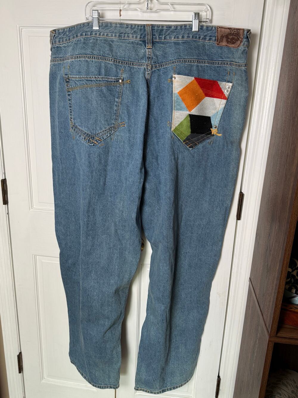 Vintage Y2K Rocawear Baggy Jeans 50W 48x33 Embroider Wide Leg Hip Hop Streetwear